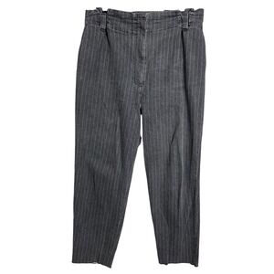 GRlFRND Women's Charcoal Pinstripe High Waisted Cropped Pants Size 32